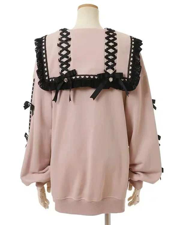 Sailor Collar Ribbon Bow Sweet Hoodie