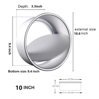 Non-Stick Aluminum Round Cake Mold with Removable Bottom