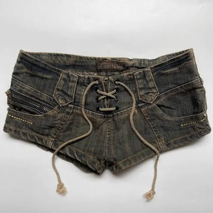 Washed Distressed Mini Shorts