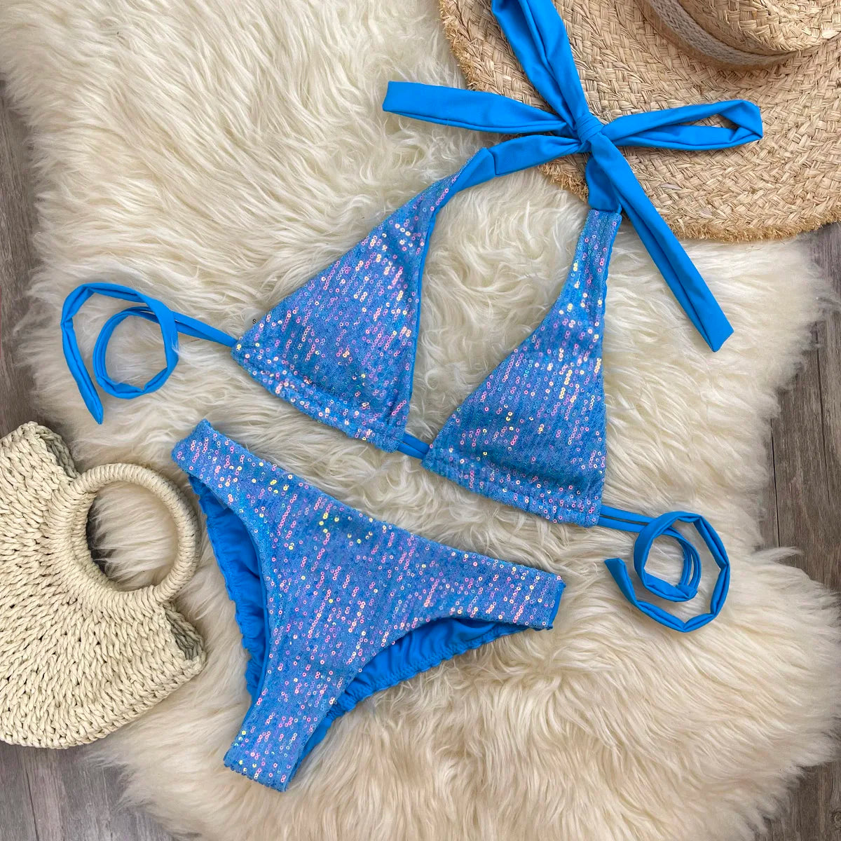 Bikini de lentejuelas brillantes