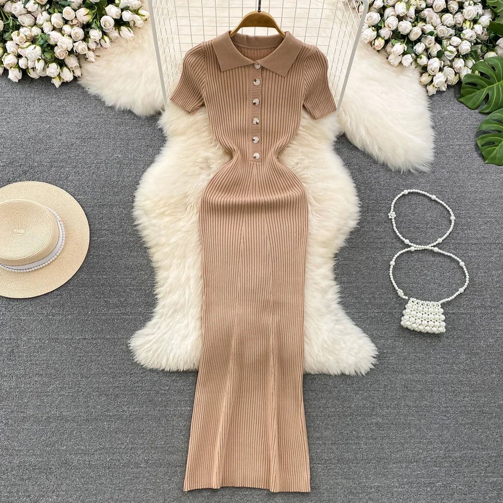 Polo Knitted Long Dress