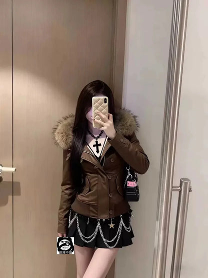 fur hooded jacket