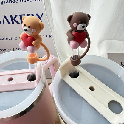Cute Hearts Straw Cover Caps