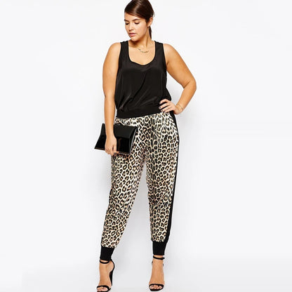 Pleated Causal Leopard Pants