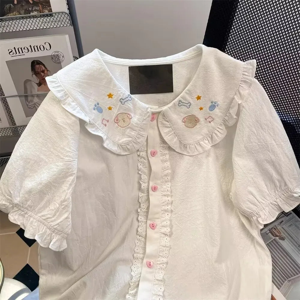 Lace Peter Pan Collar Shirt