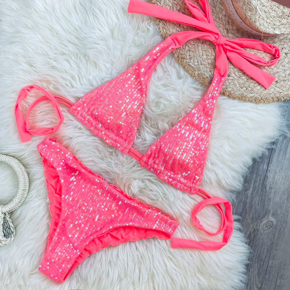 Bikini de lentejuelas brillantes