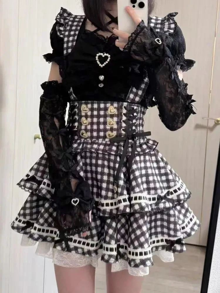 Lace Ruffles Strap Dress