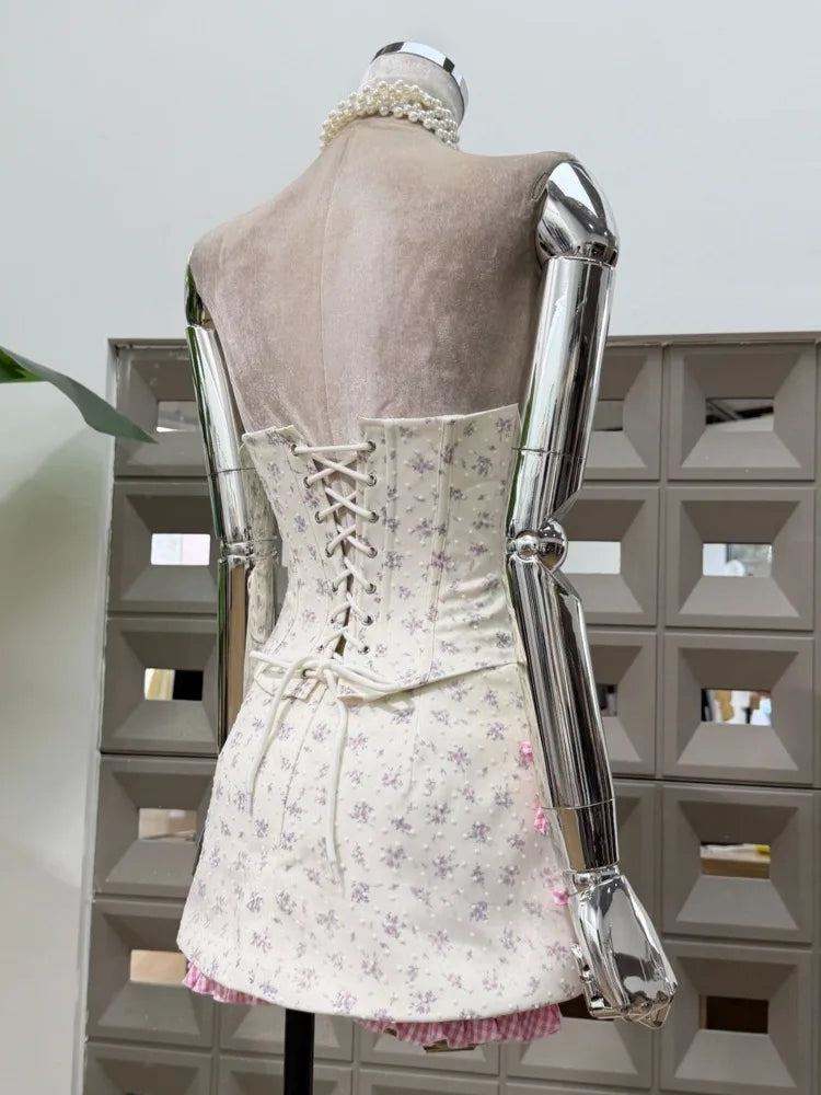Conjunto de 2 piezas de patchwork a cuadros florales