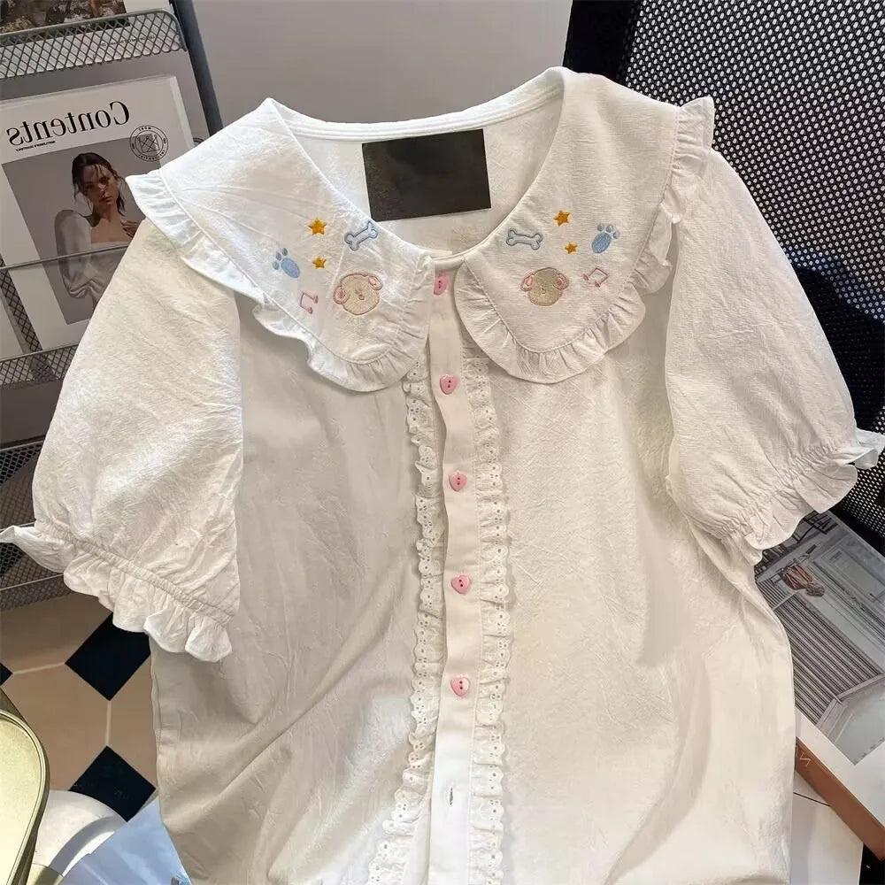 Lace Peter Pan Collar Shirt