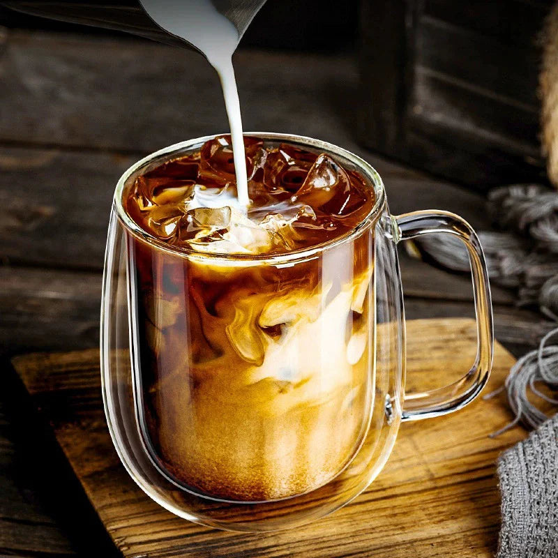 Double Wall Glass Cup with Handle