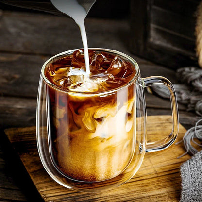 Double Wall Glass Cup with Handle