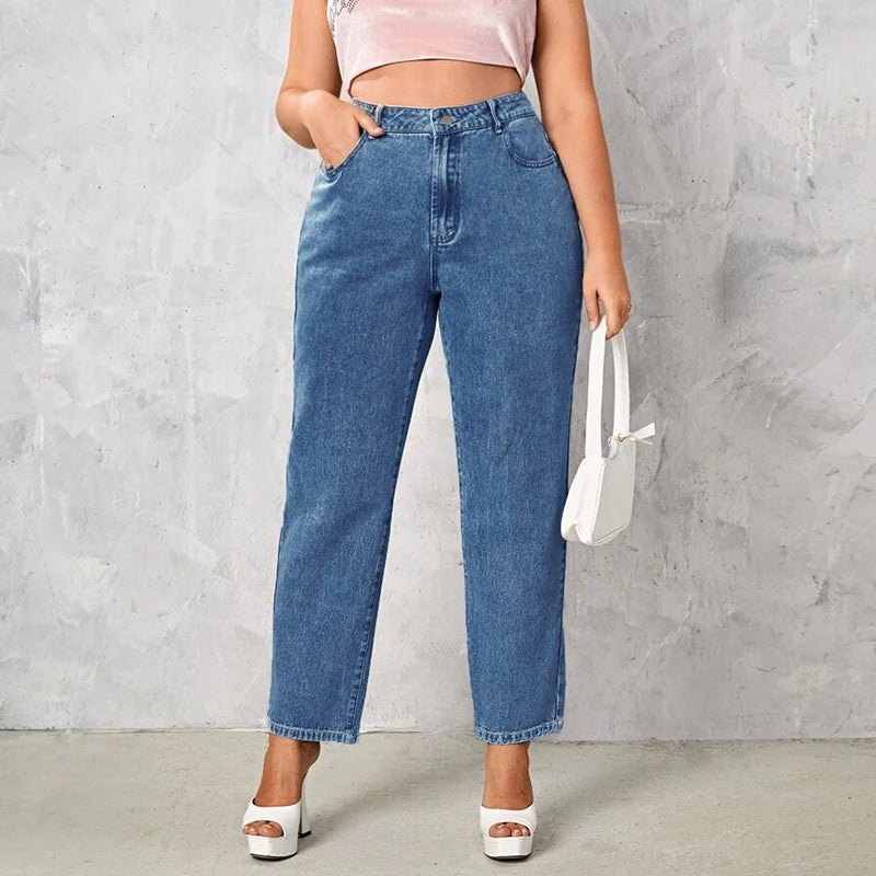 Stretchy Loose Washing Straight Denim Pant