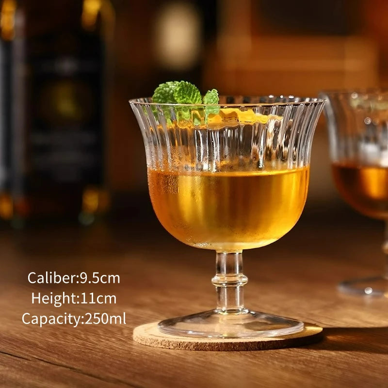 Vertical Striped Glass Cup