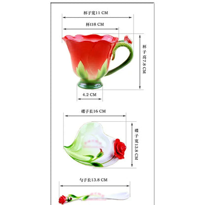 Embossed Ceramic Cup with Saucer