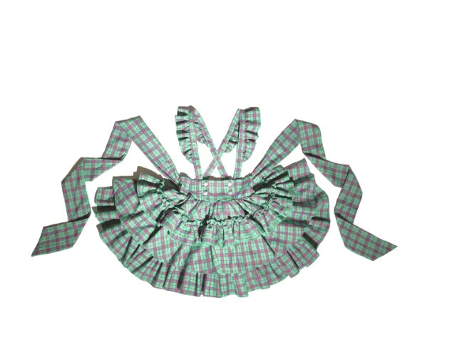 Conjunto de camisa a cuadros de manga larga con lazo y falda de cintura alta