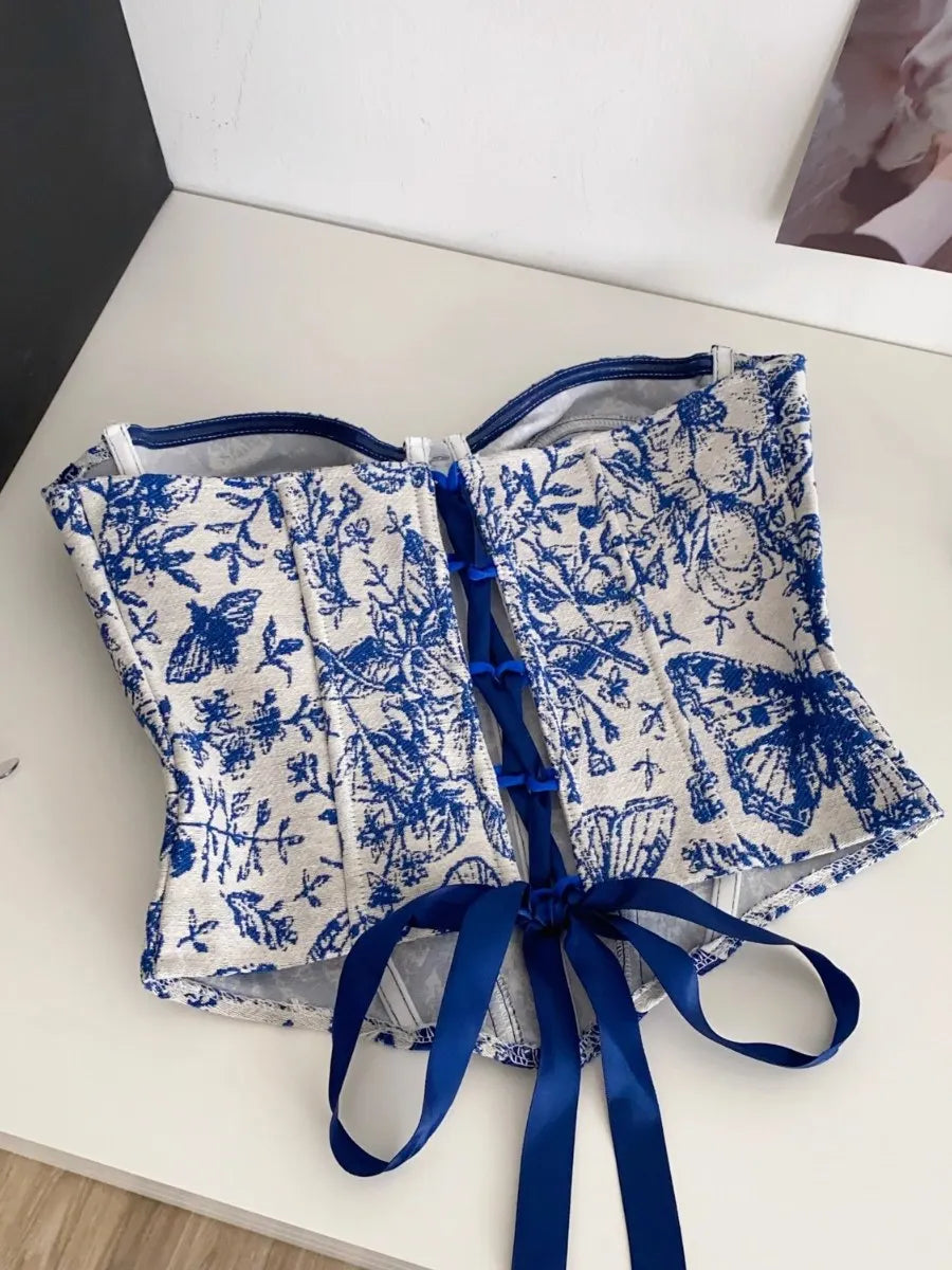 Sin mangas de jacquard con diseño cruzado en el pecho