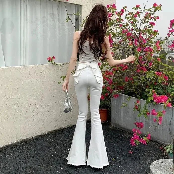 High Waist 3D Bow Knot Jeans
