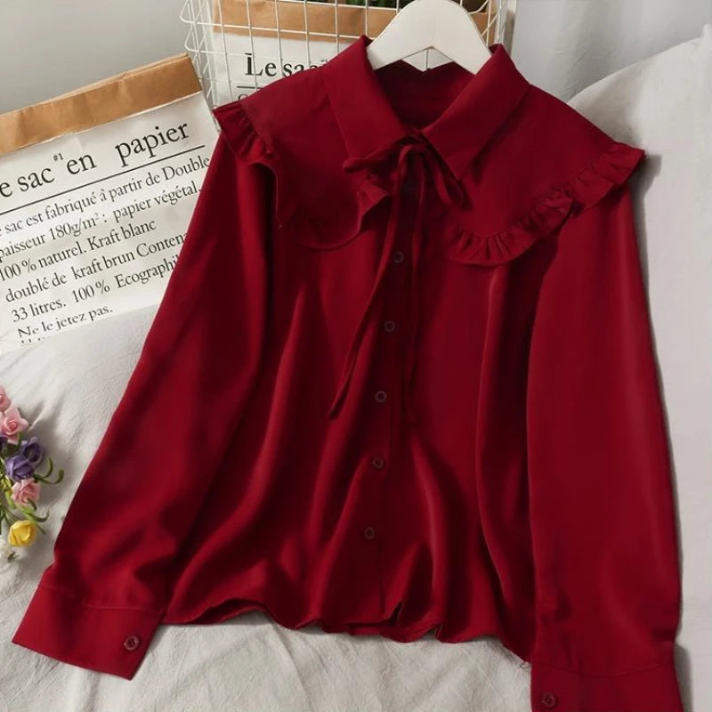 Peter Pan Collar Loose Shirt