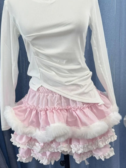 Patchwork High-waist Short Skirt
