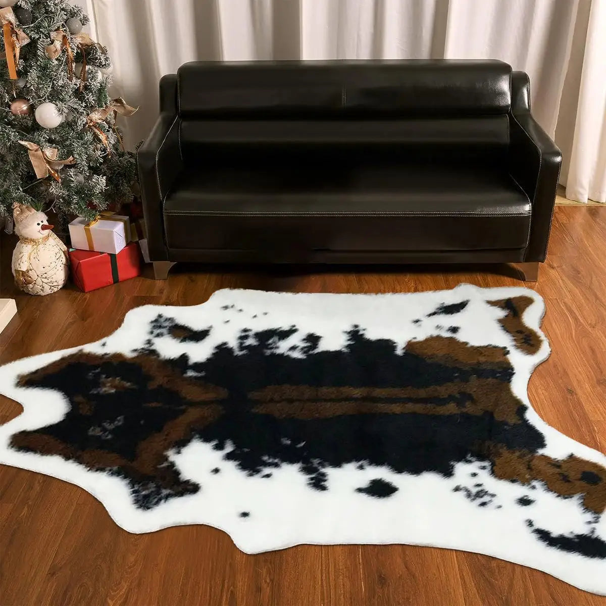 Alfombra con estampado de piel de venado