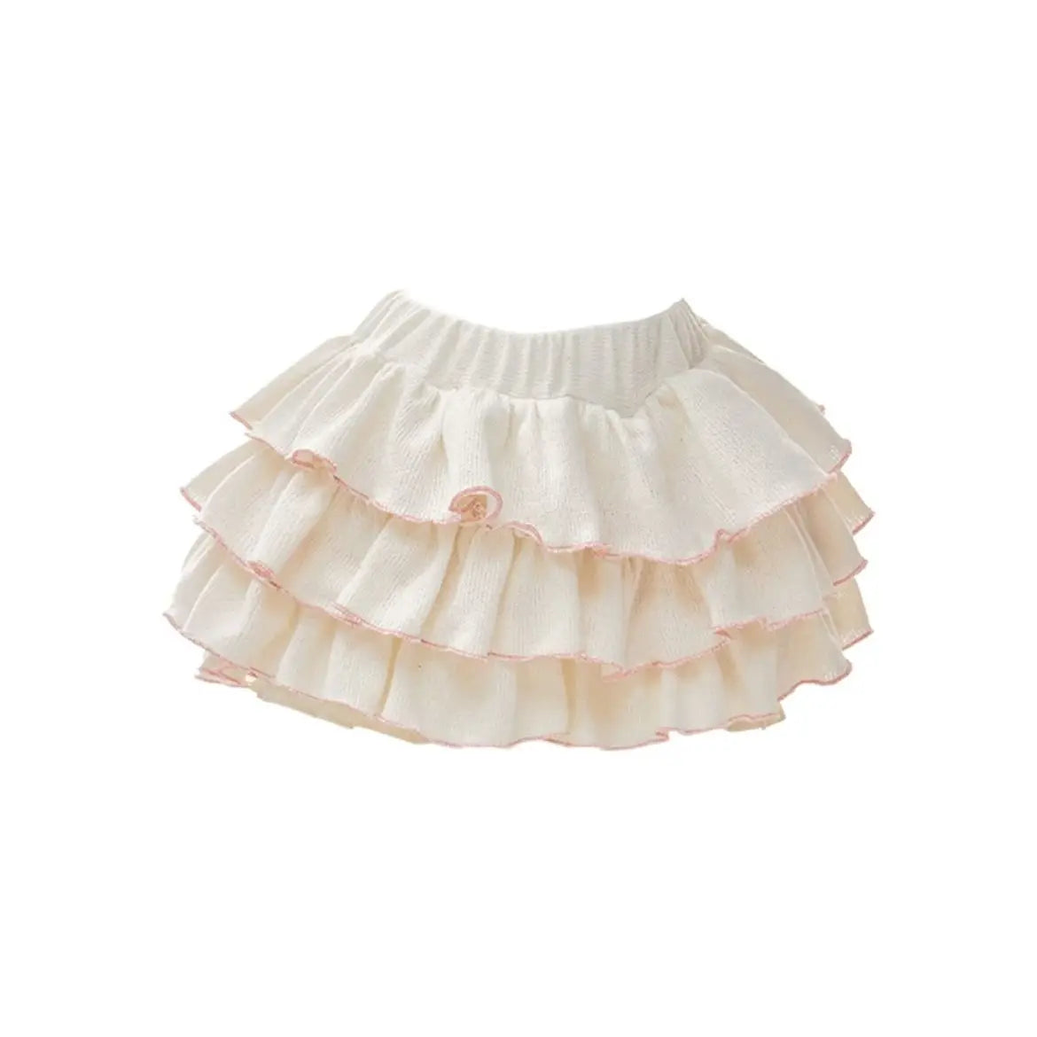 Conjunto de 3 piezas: chaleco con tirantes, top blanco con hombros descubiertos y falda beige con cintura elástica