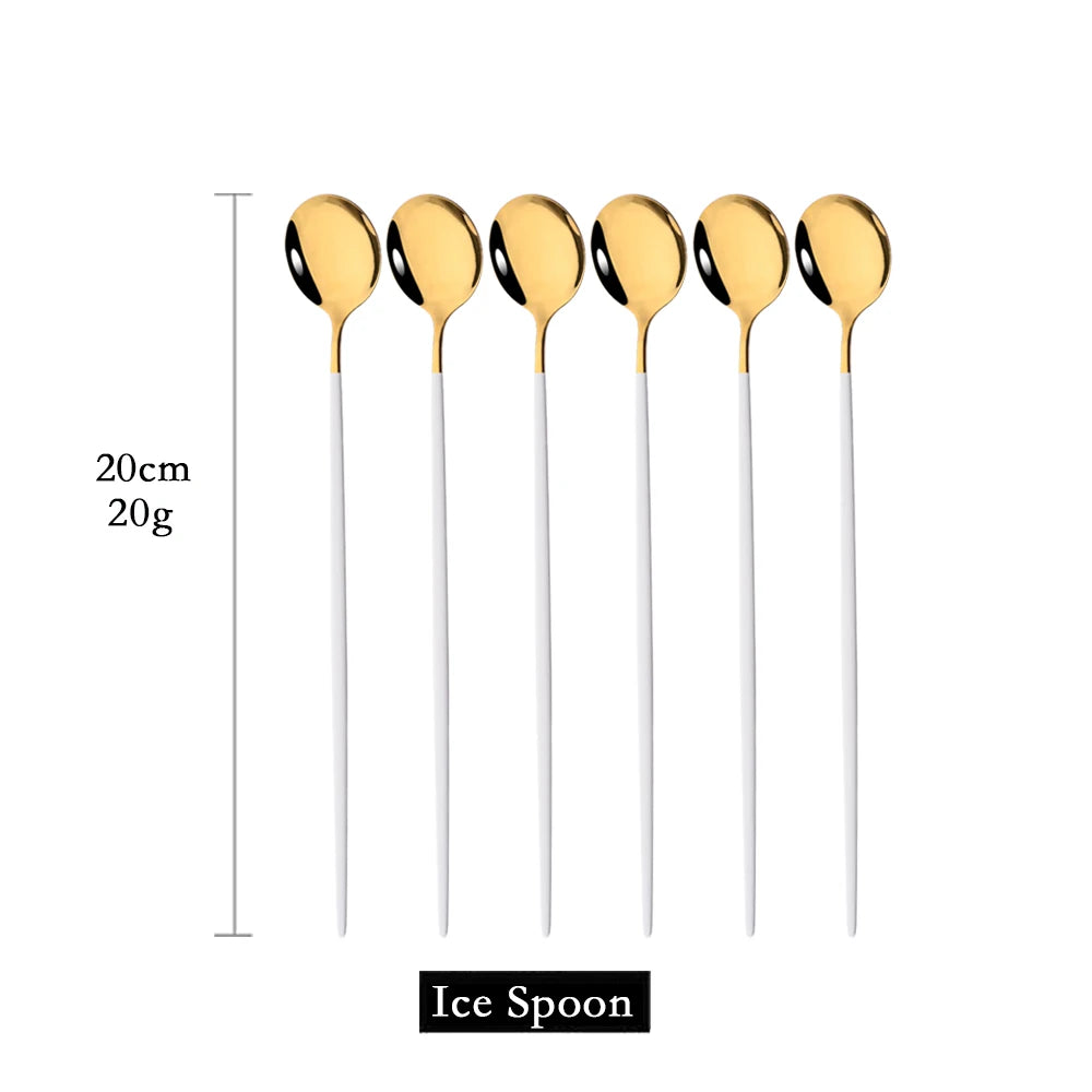 6Pcs Coffee Stirring Spoon Cutlery Set