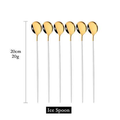 6Pcs Coffee Stirring Spoon Cutlery Set