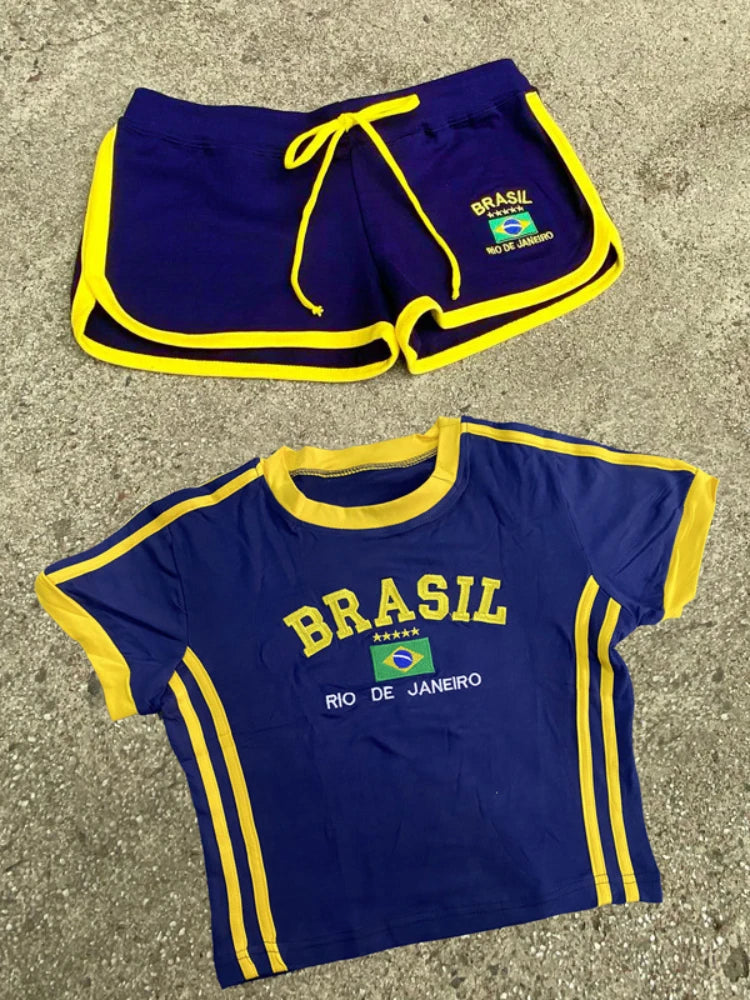 Conjunto bordado Letras brasileñas