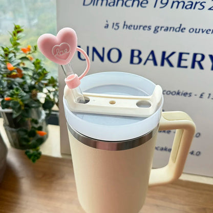 Cute Hearts Straw Cover Caps