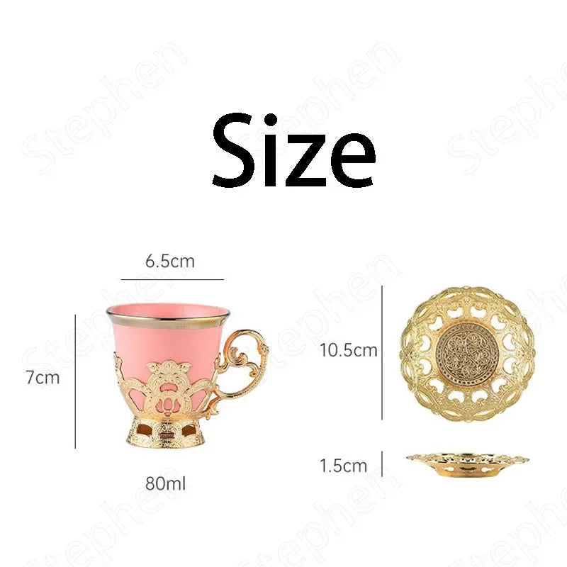 Golden Border Turkish Coffee Cups