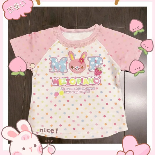 Camiseta Estampada de Conejo a Lunares