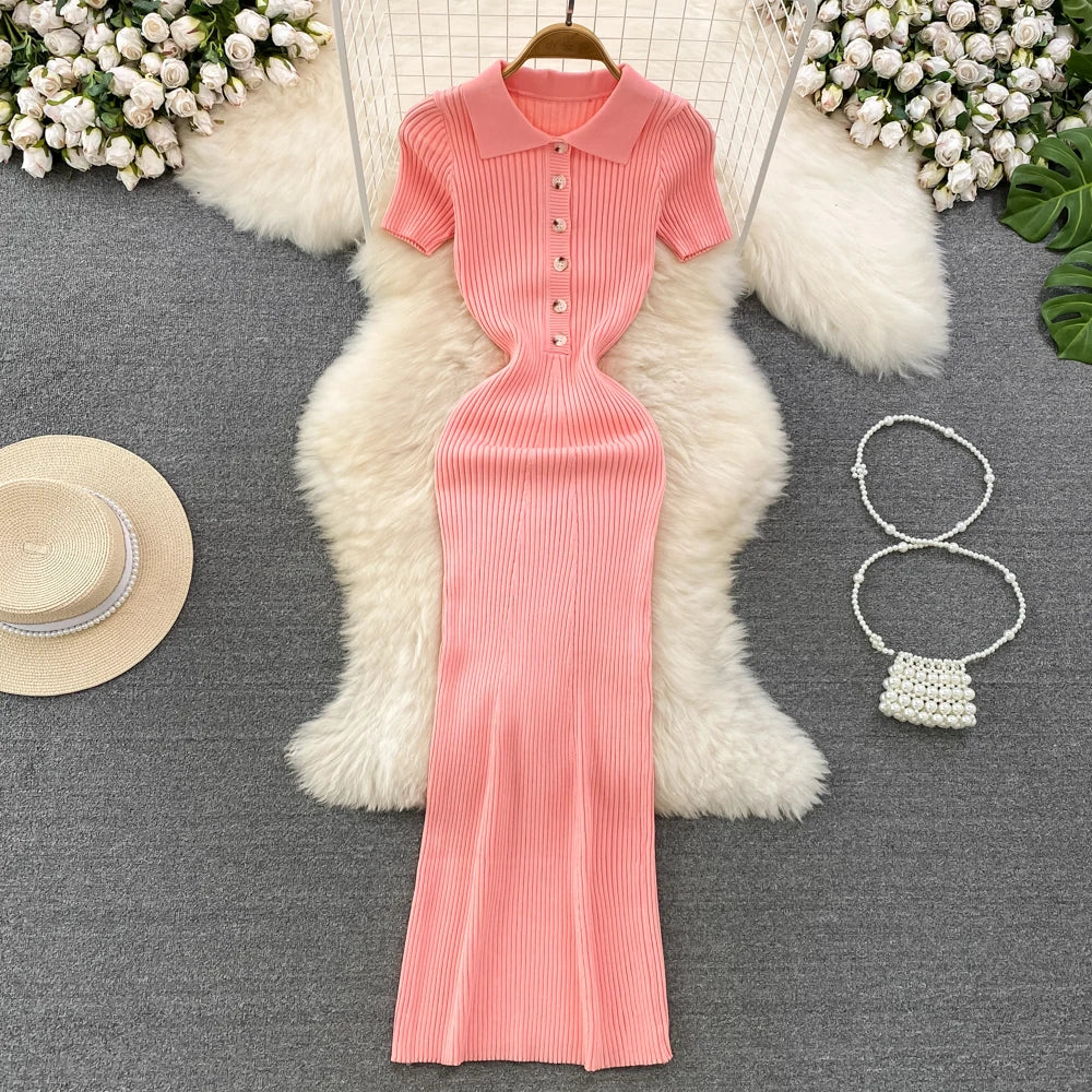 Polo Knitted Long Dress