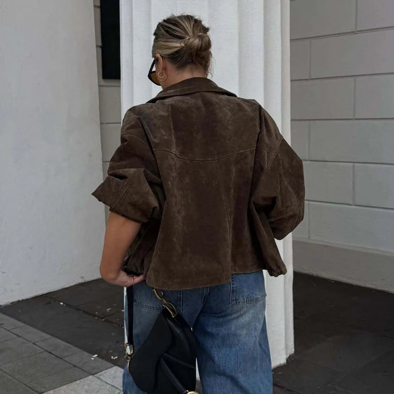 MUJER Chaquetas bomber de piel sintética para mujer, chaquetas de béisbol oversized para mujer, abrigos con cremallera, chaqueta de entretiempo para mujer, ropa de abrigo