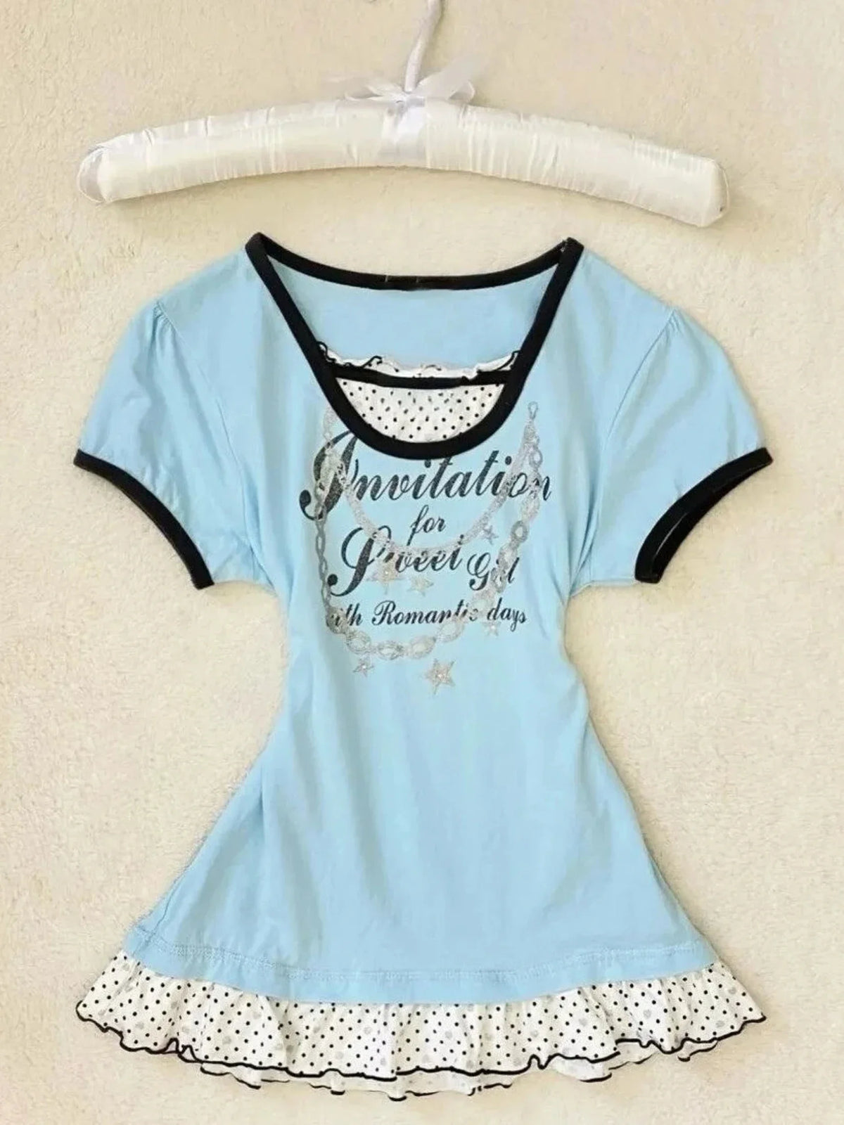 Lace O-neck Sweet Tee