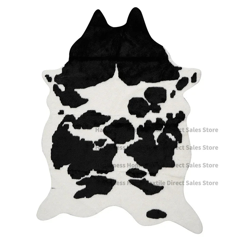 Irregular Faux Cowhide Light Luxury Lounge Rug