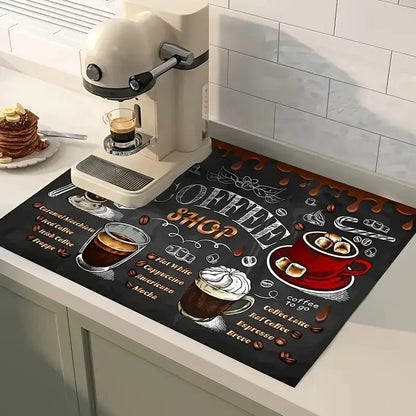 Ok But First Coffee Print Absorbent Mat