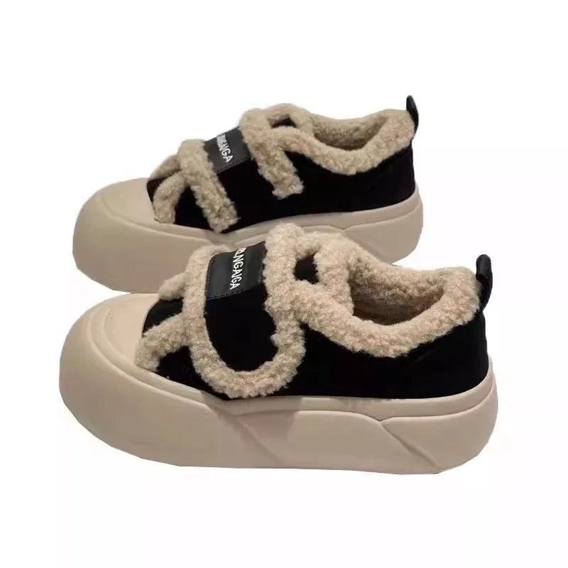 Warm Cotton Flat Bottom Slip-on Shoes