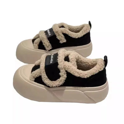 Warm Cotton Flat Bottom Slip-on Shoes