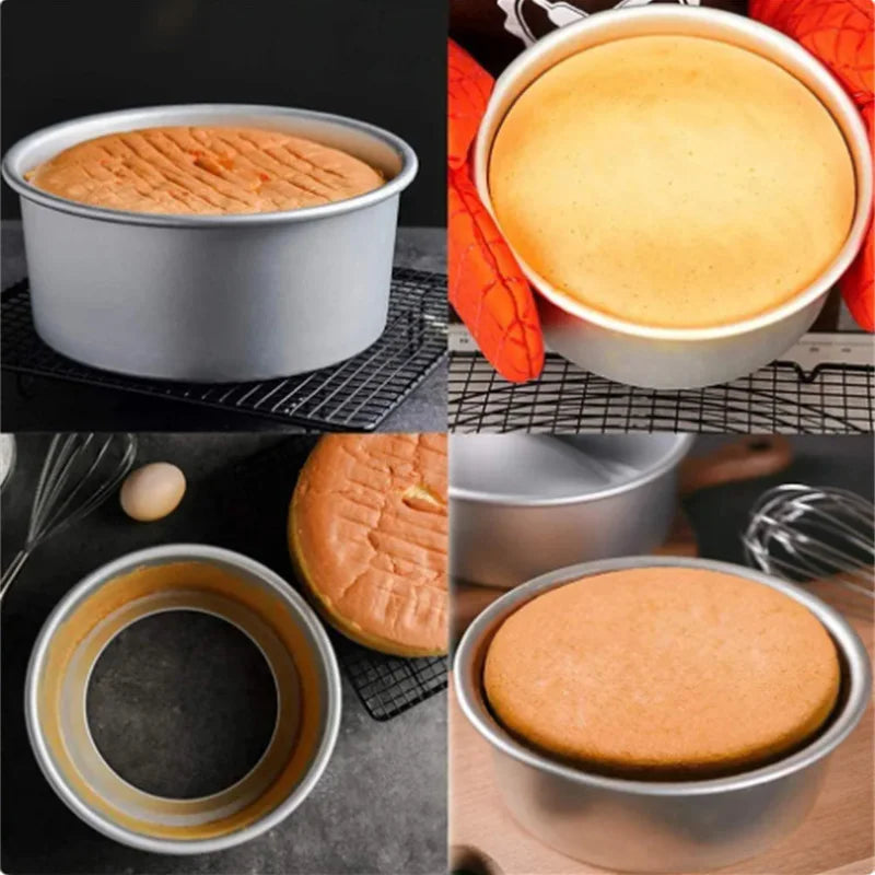 Non-Stick Aluminum Round Cake Mold with Removable Bottom