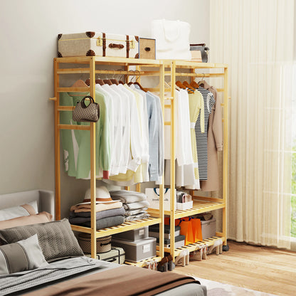 Heavy Duty Wooden Clothes Rail Rack