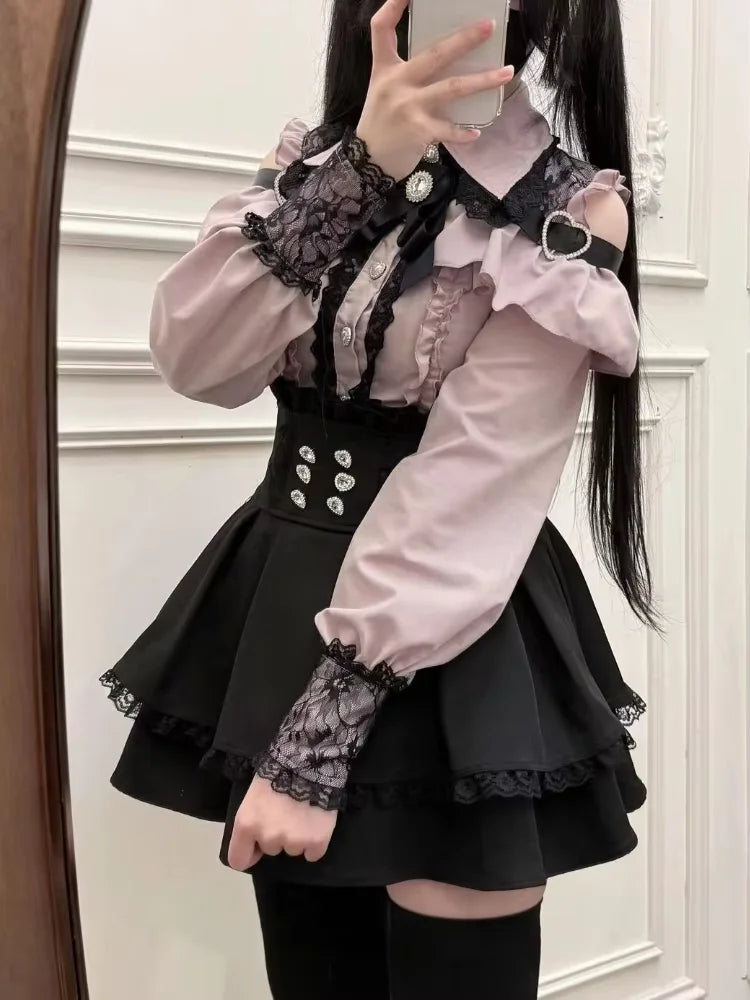 Lace Ruffles Strap Dress