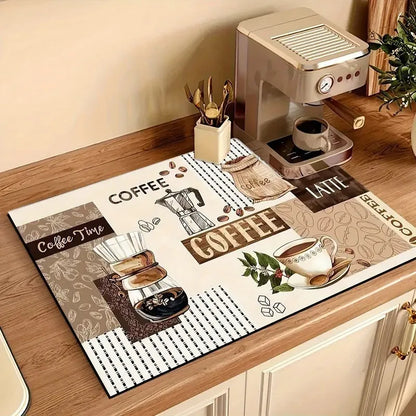 Ok But First Coffee Print Absorbent Mat