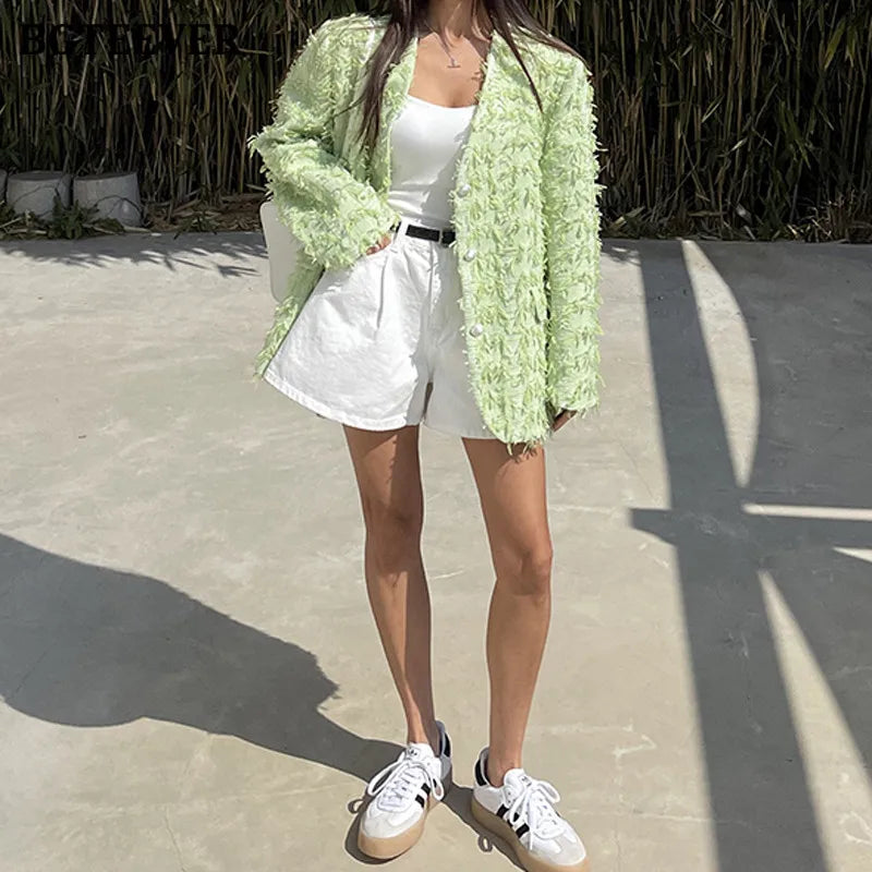 BGTEEVER Pantalones Cortos de Mezclilla con Bolsillos Sueltos de Pierna Ancha para Mujer, Shorts Casuales de Jean de Cintura Alta con Un Solo Botón para Damas