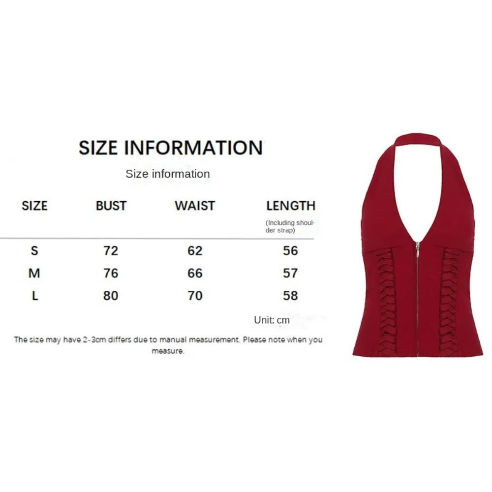 Deep V Neck Sleeveless Crop Top