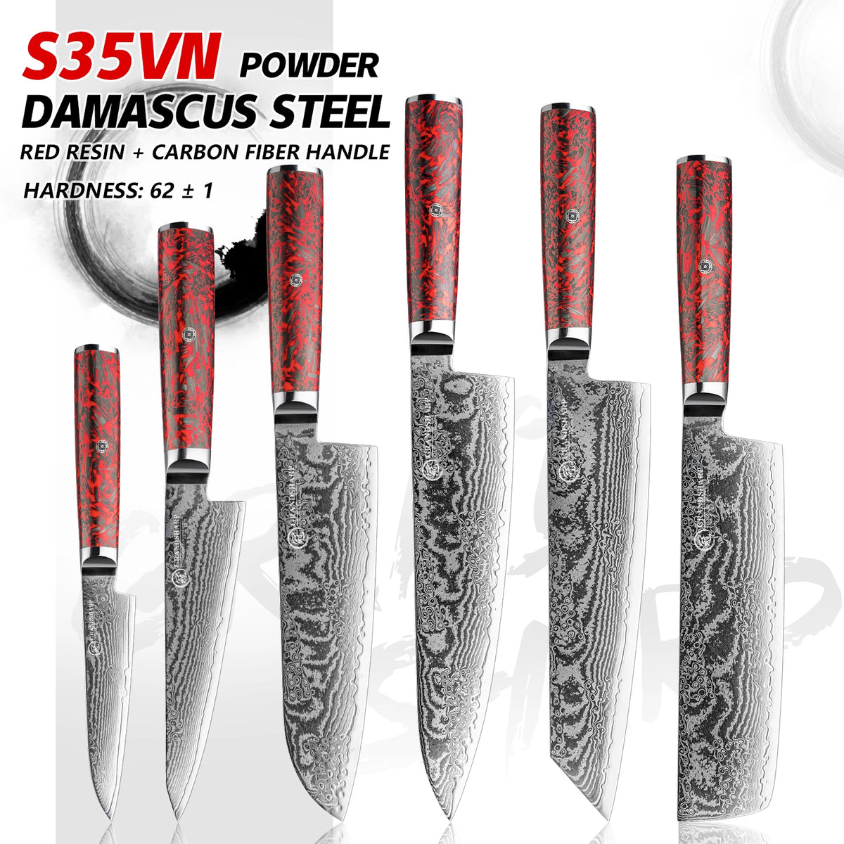 Grandsharp 1-6 PCS Kitchen Knives Set