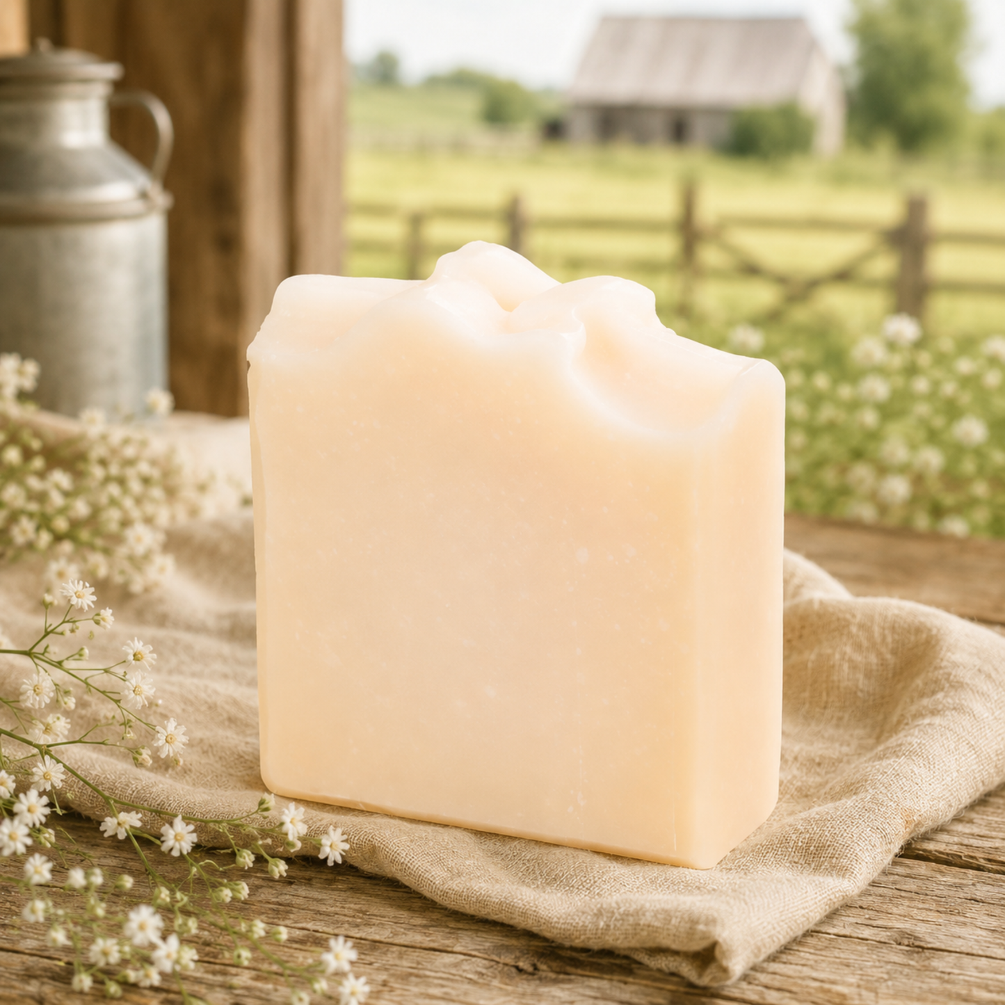 Jabón de Suero de Mantequilla Suave + Delicado Hecho para Piel Sensible Sin Fragancia Barra de Jabón Artesanal de Sebo y Leche de Cabra