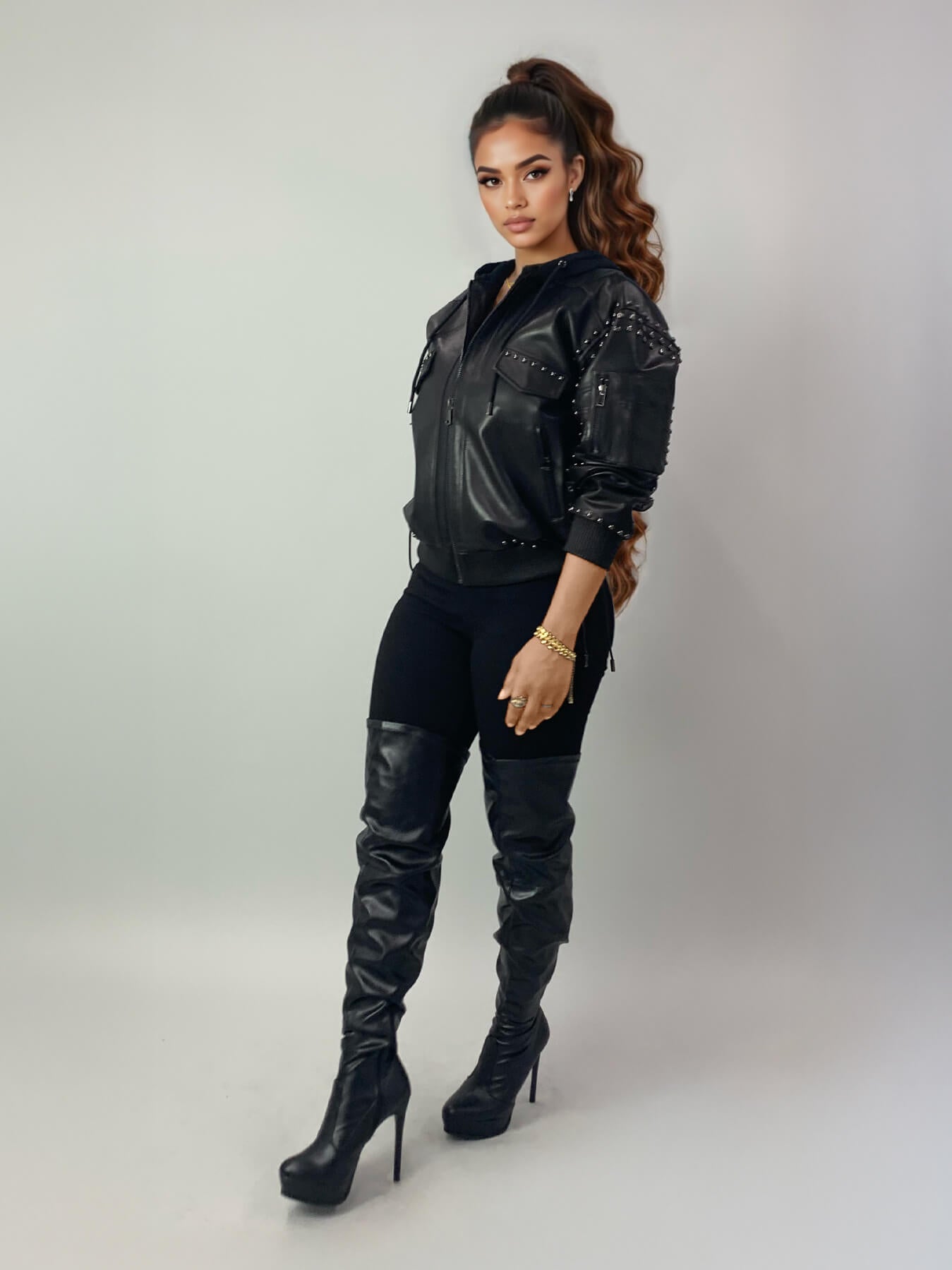 Chaqueta bomber de cuero