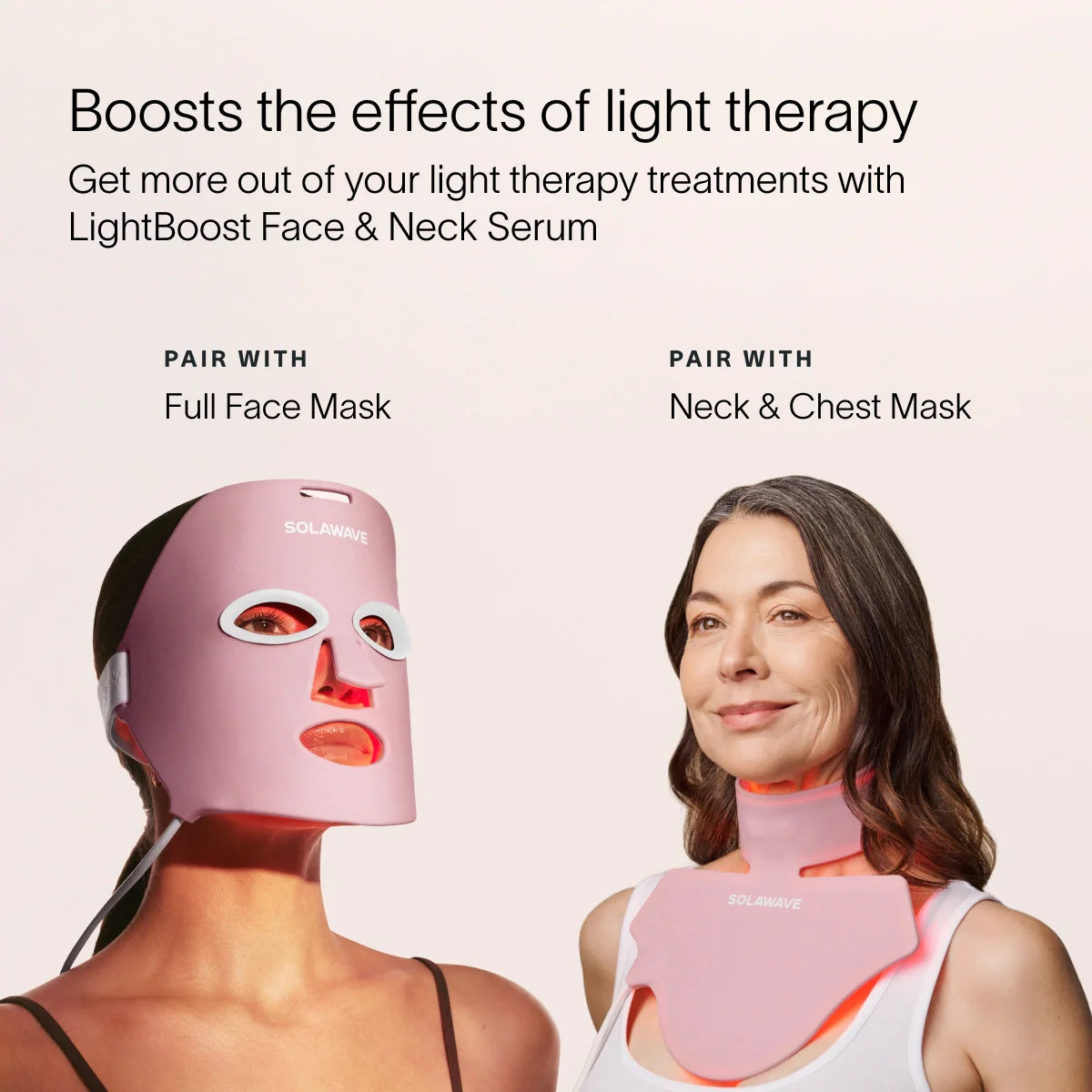 Suero facial y de cuello estimulante con terapia de luz