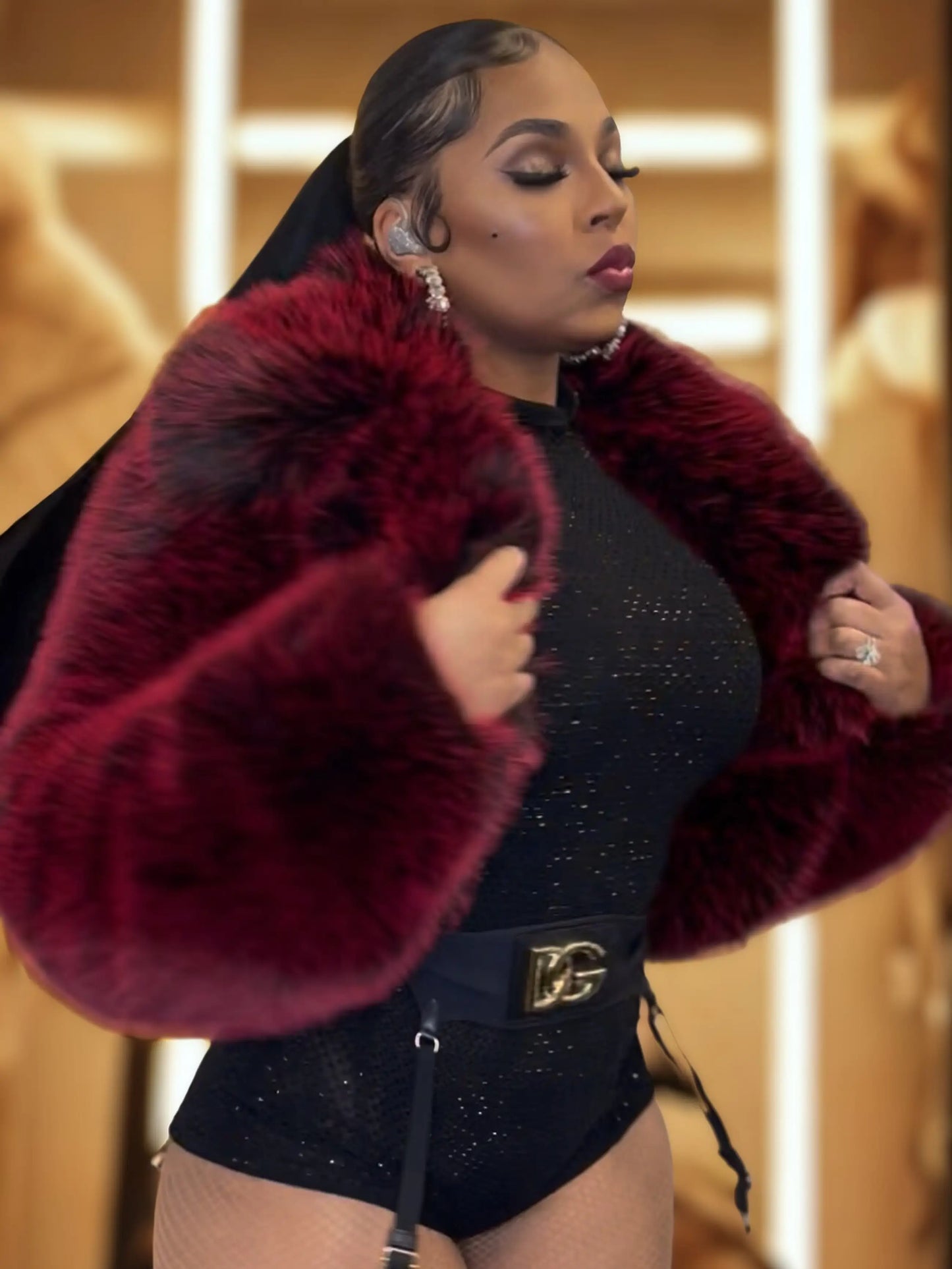 Chaqueta de Piel Sintética Y2K - Rojo Delicioso