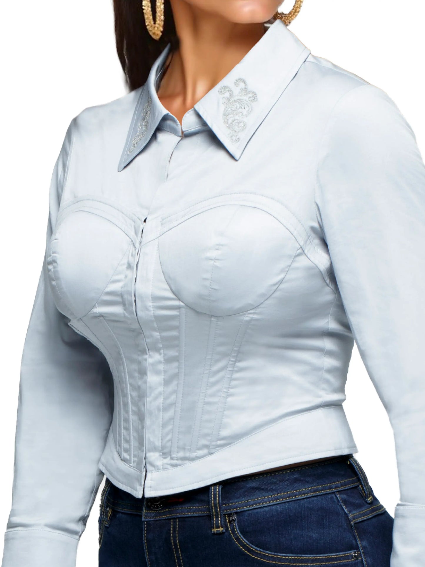 Camisa corsé Trick 'em - Cielo